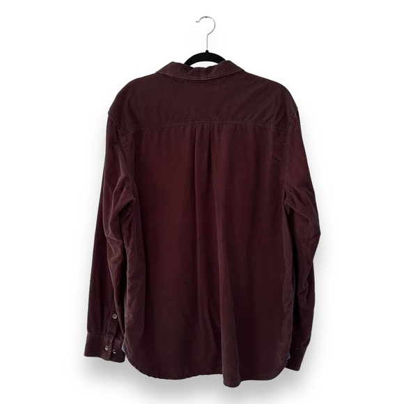 PrAna Men’s Maroon Dooley Long Sleeve Corduroy Shirt Size XL - Picture 7 of 10